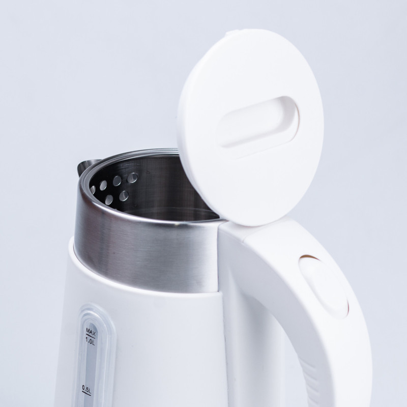 Електрочайник на 1 л Sokany Water Kettle з автоматичним відключенням 1200 Вт чайник нержавейка Білий