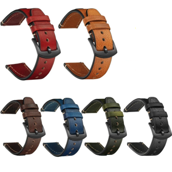 Ремінець для годинника з натуральної шкіри, із системою швидкої заміни 22 мм Синій