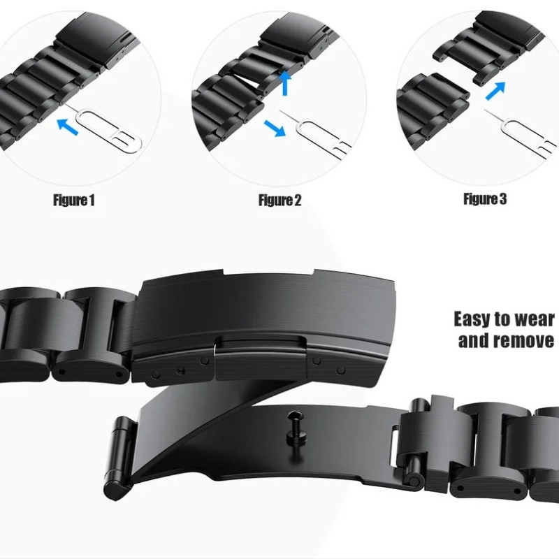 Титановий браслет для годинника 22 мм. Матовий