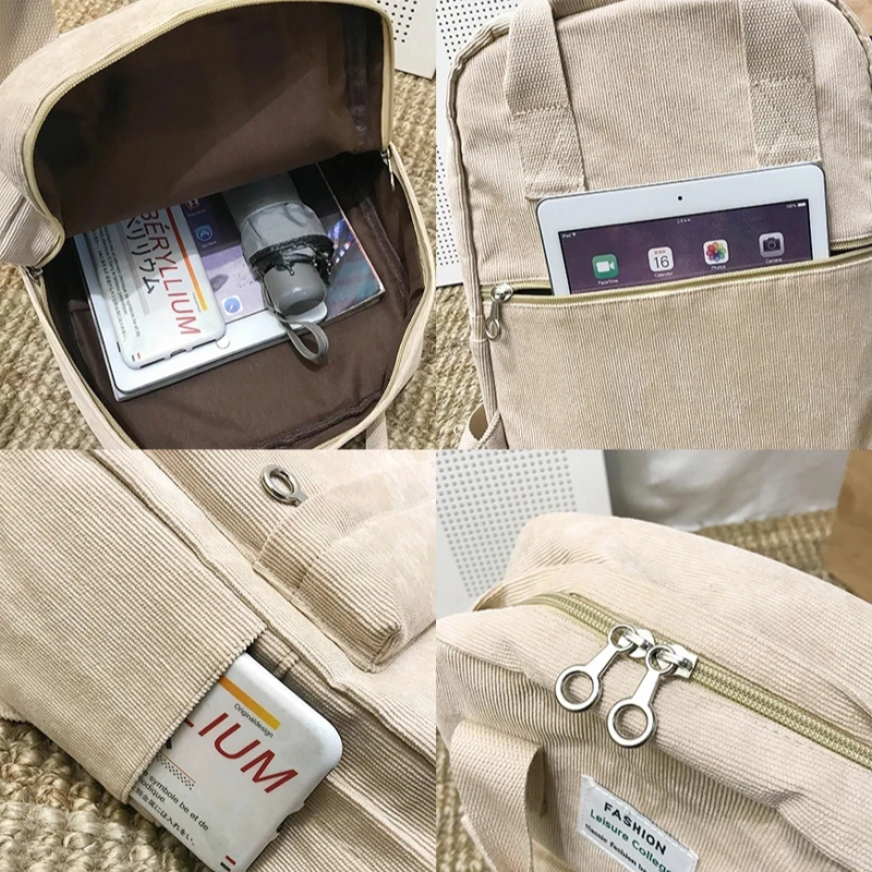 Стильний та практичний вельветовий сумка-рюкзак для дівчат. Помаранчевий