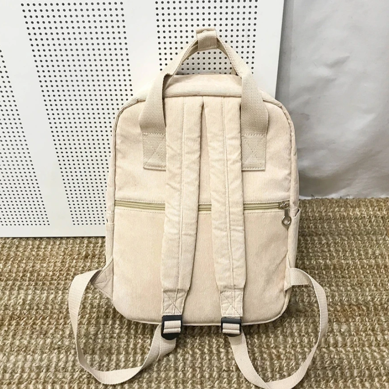 Стильний та практичний вельветовий сумка-рюкзак для дівчат. Помаранчевий