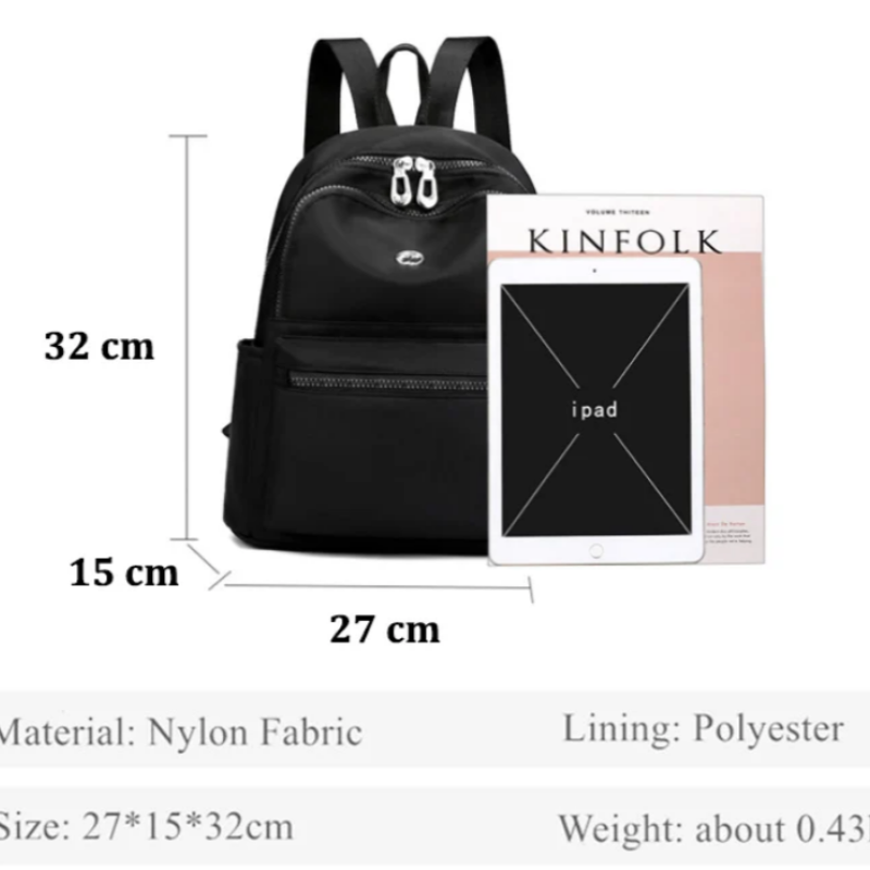 Водонепроникний нейлоновий рюкзак. Жіноча повсякденна сумка. Дорожній рюкзак. Блакитний