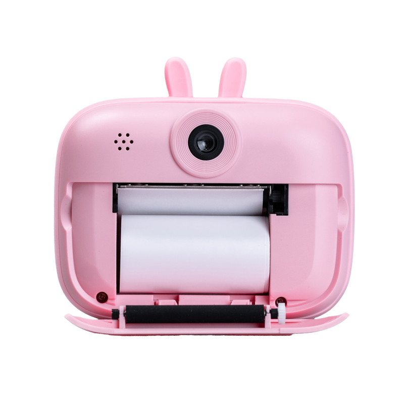 Фотоапарат дитячий з функцією миттєвого друку Зайчик, блакитний дитячій фотоапарат Рожевий