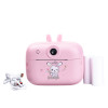 Фотоапарат дитячий з функцією миттєвого друку Зайчик, блакитний дитячій фотоапарат Рожевий