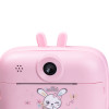 Фотоапарат дитячий з функцією миттєвого друку Зайчик, блакитний дитячій фотоапарат Рожевий
