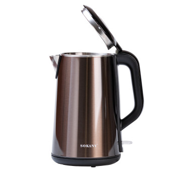 Електрочайник 2.2 л з автоматичним відключення дисковий Sokany чайник нержавійка