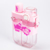 Пляшка для води з трубочкою багаторазова пластикова з ремінцем рожева пляшечка для води